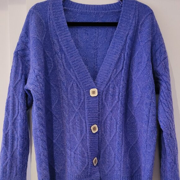 V-neck Loose-Fit Cardigan Sweater - Picture 1 of 3